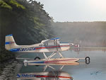 "Misty Morning" - Sam Lyons - Cessna 185 Aviation Art